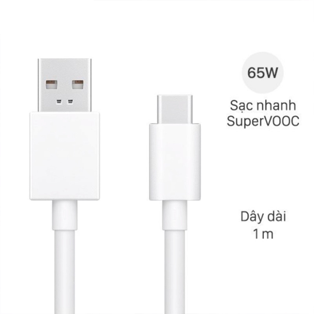 Bộ sạc Realme Oppo sạc siêu nhanh VOOC 65W - Dây sạc Realme Type C - Bảo hành Goteca