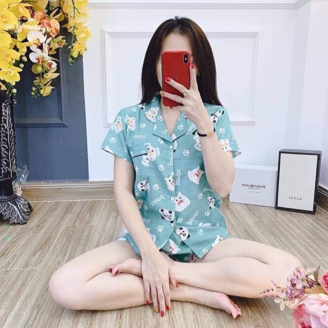 Bộ Pijama nữ Quần đùi áo cộc chất vải kate thái mát mịn rất nhiều hình