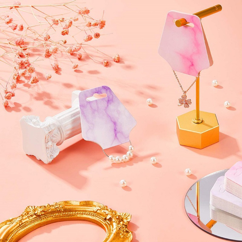 Thẻ Giấy Họa Tiết Vân Đá Cẩm Thạch Dùng Trưng Bày Trang Sức DIY