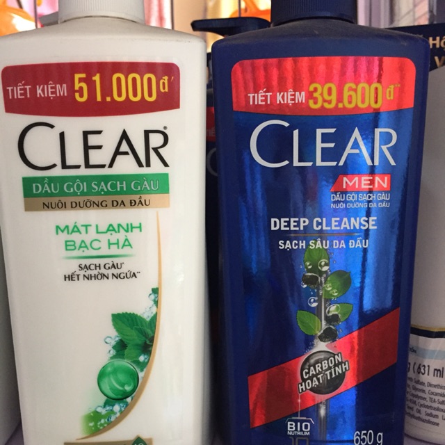 Dầu gội clear/clear men 631ml