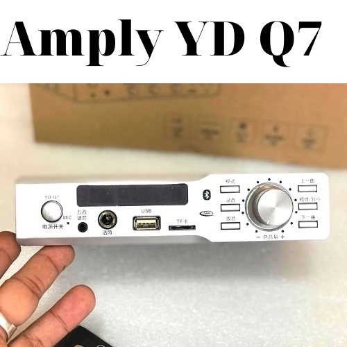 Amply mini bluetooth chạy điện 12v 24v Q7 hàng cao cấp, tặng kèm 1 dây nguồn 12v