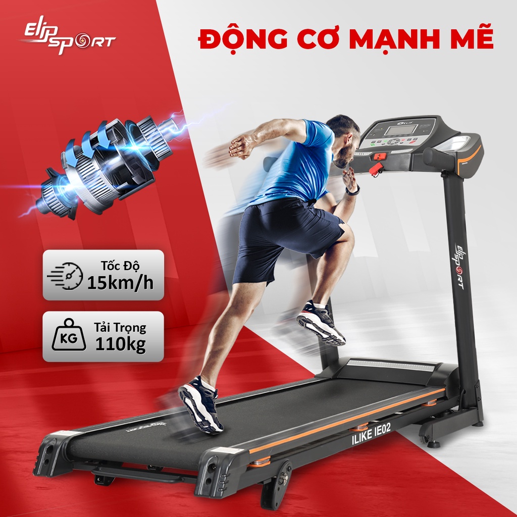 Máy Chạy Bộ Tại Nhà ELIP iLike iE02 Đơn Năng Có Thể Gấp Gọn, Phù Hợp Cho Gia Đình