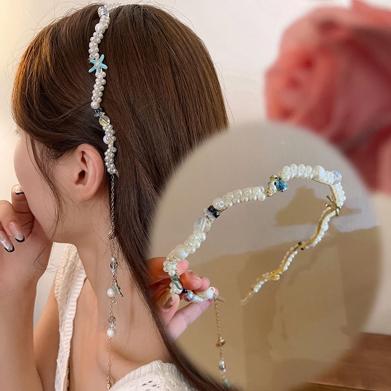 Fashionable Lily Flower Headband with Artificial Pearls Pearls Retro Elegant Trendy