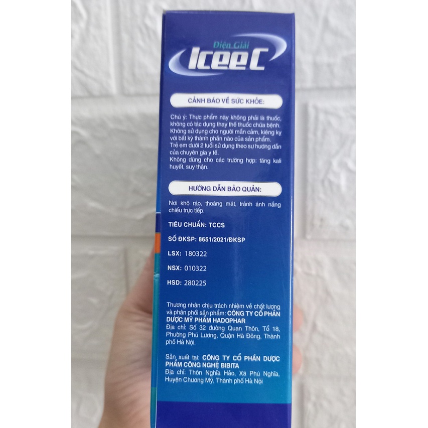Ors  bột pha nước uống và bù chất điện giải IceeC hộp 5 gói. Oresol gói pha 500ml nước vị ngon, dễ uống