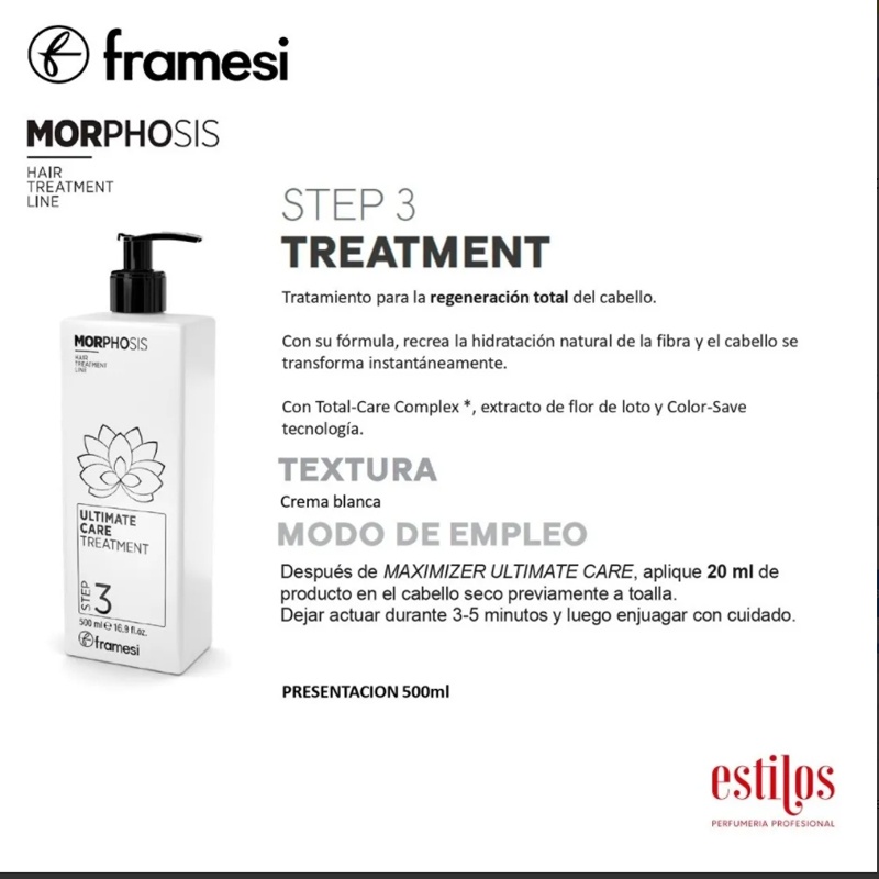 Ủ tóc, hấp tóc phục hồi hư tổn khô xơ MORPHOSIS ULTIMATE CARE TREATMENT 1000ML chăm sóc tóc dưỡng tóc uốn nhuộm duỗi