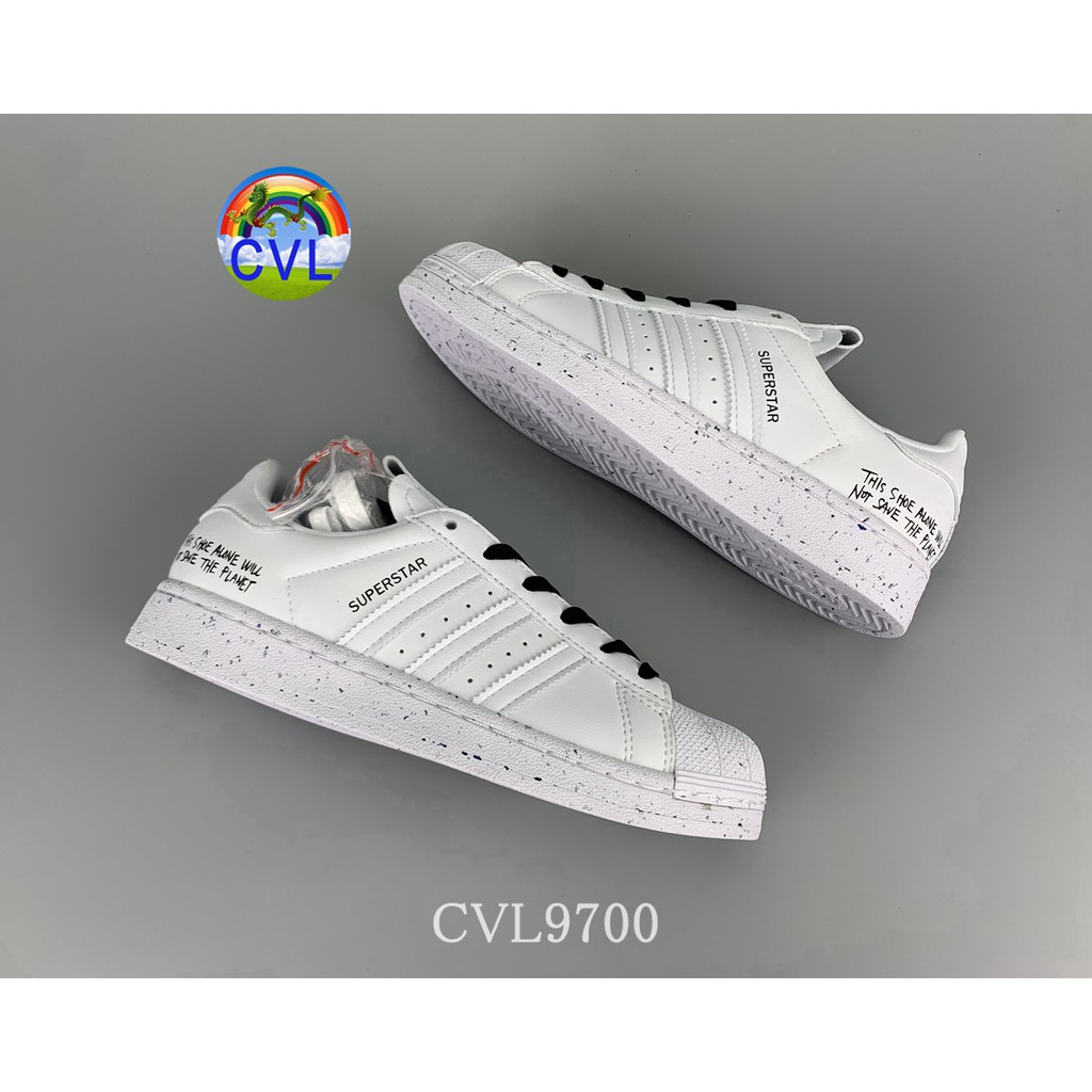 Adidas Superstars Adi Clover Fw2293 Korean Fashion Men's And Women's Sports Shoes Cthulhu Letter Pattern