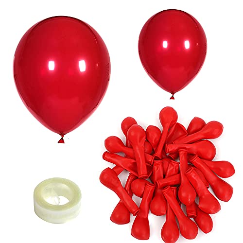 Bong Bóng Latex Dày Hình Tròn Màu Đỏ Dùng Trang Trí Tiệc Cưới/Sinh Nhật 5/10/12/18 inch