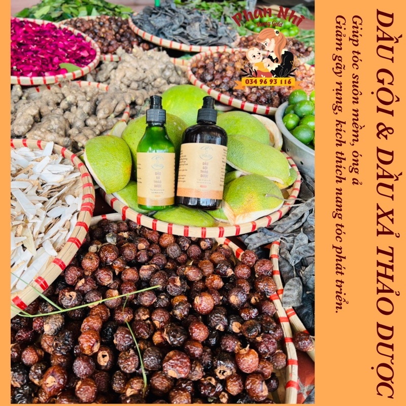 SET DẦU GỘI VÀ DẦU XẢ THẢO DƯỢC • MAMY GOLD