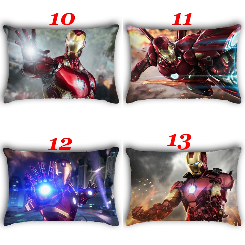 Vỏ Gối Chữ Nhật In Hình Iron Man Một Mặt Bằng Polyeste Trang Trí Nhà Cửa