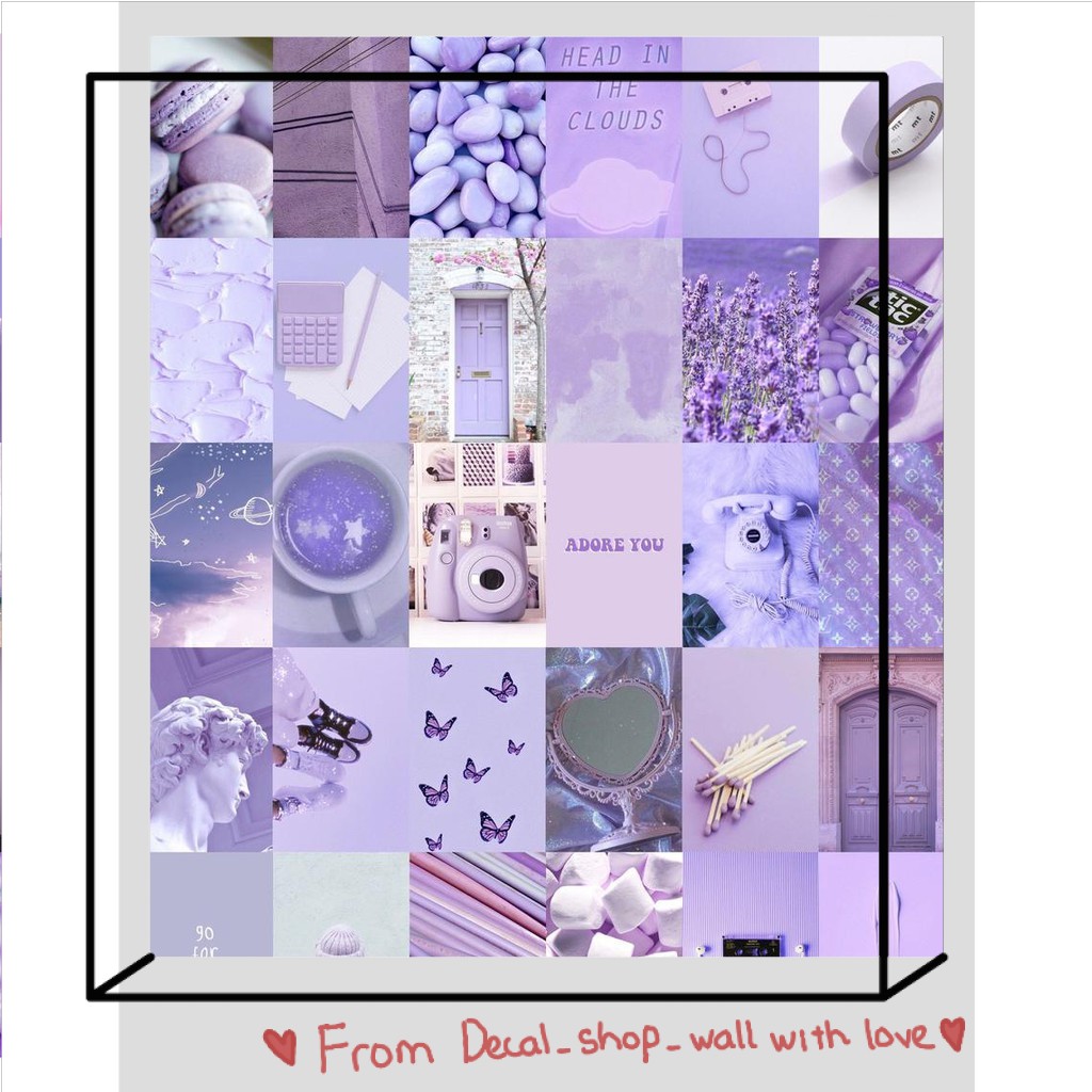 [FREESHIP EXTRA] Wall Collage dán tường trang trí decor phòng ngủ - theme Lavender