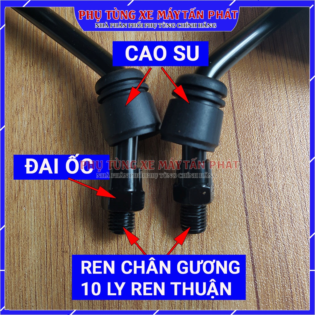 Bộ 2 Chiếc Gương Kính Chiếu Hậu Xe Máy Chân Ngắn Hình Chiếc Lá Chính Hãng Bảo Hành 12 Tháng