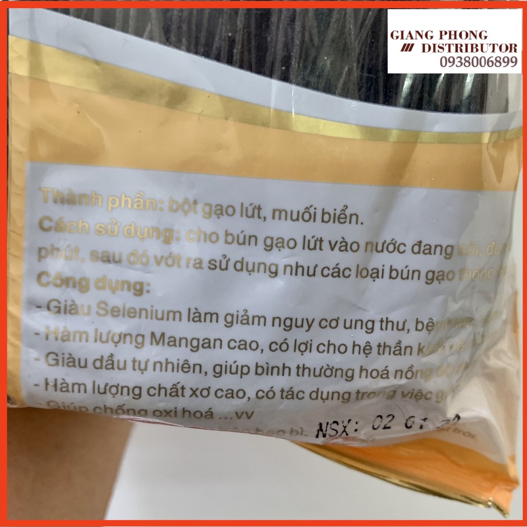 Bún khô gạo lứt đen 500g - Ăn kiêng, thực dưỡng, tiểu đường, Keto, Das