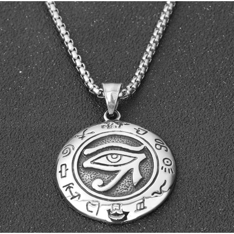 Vòng cổ ở tròn khắc hình mắt thần Ai Cập cá tính cho nữ