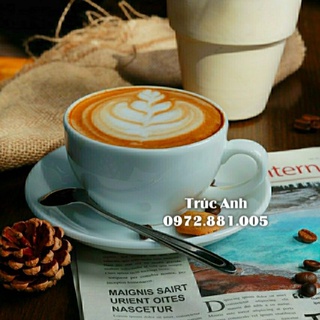 Cốc cafe kèm đĩa capuchino 220ml nhiều màu