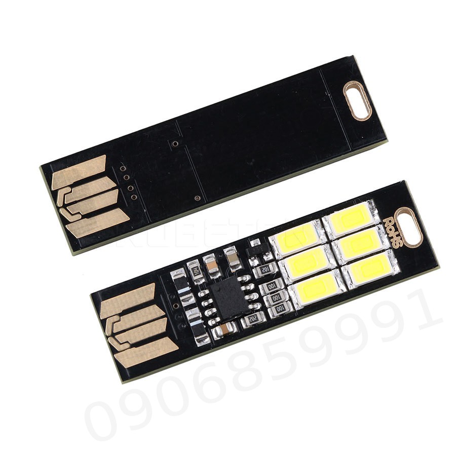 Đèn pin 6 led usb mini cảm ứng siêu mỏng bỏ túi