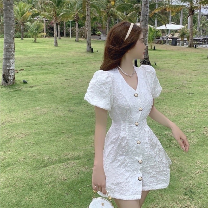 Đầm dự tiệc dạo phố chít eo không hở lưng 2 lớp | BigBuy360 - bigbuy360.vn