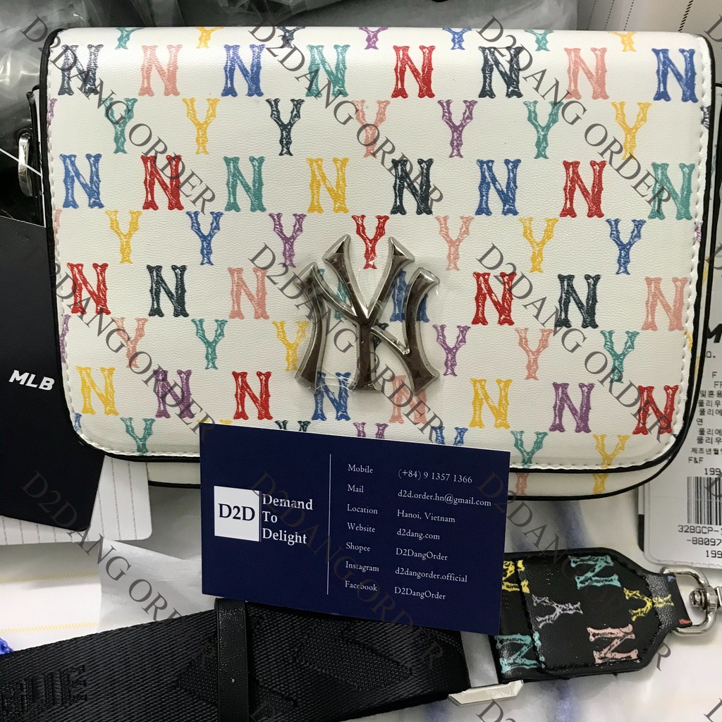 🔥 Túi MLB Đeo Chéo Họa Tiết Mono Cầu Vồng NY Cá Tính Unisex  🔥
