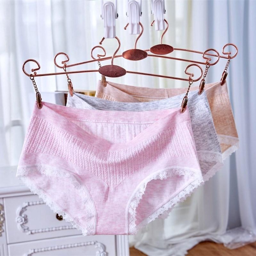 Hộp 5 quần lót nữ cotton muối tiêu kháng khuẩn siêu co giãn hàng VNXK cao cấp freesize 45-65kg