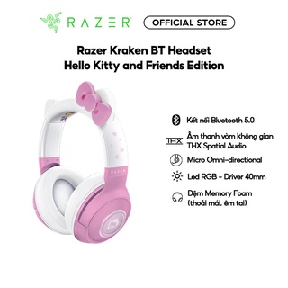 Tai nghe game không dây Razer Kraken BT Hello Kitty and Friends có Led RGB Mic kép khử tiếng ồn Driver 40mm
