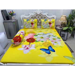 Drap thun lạnh 5D cao cấp mẫu hoa( 5 màu)