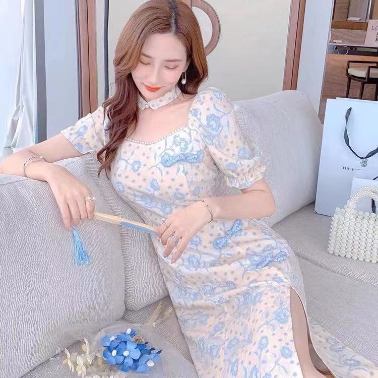 Đầm sườn xám cách tân thiết kế mới thời trang mùa hè dành cho nữ 2021