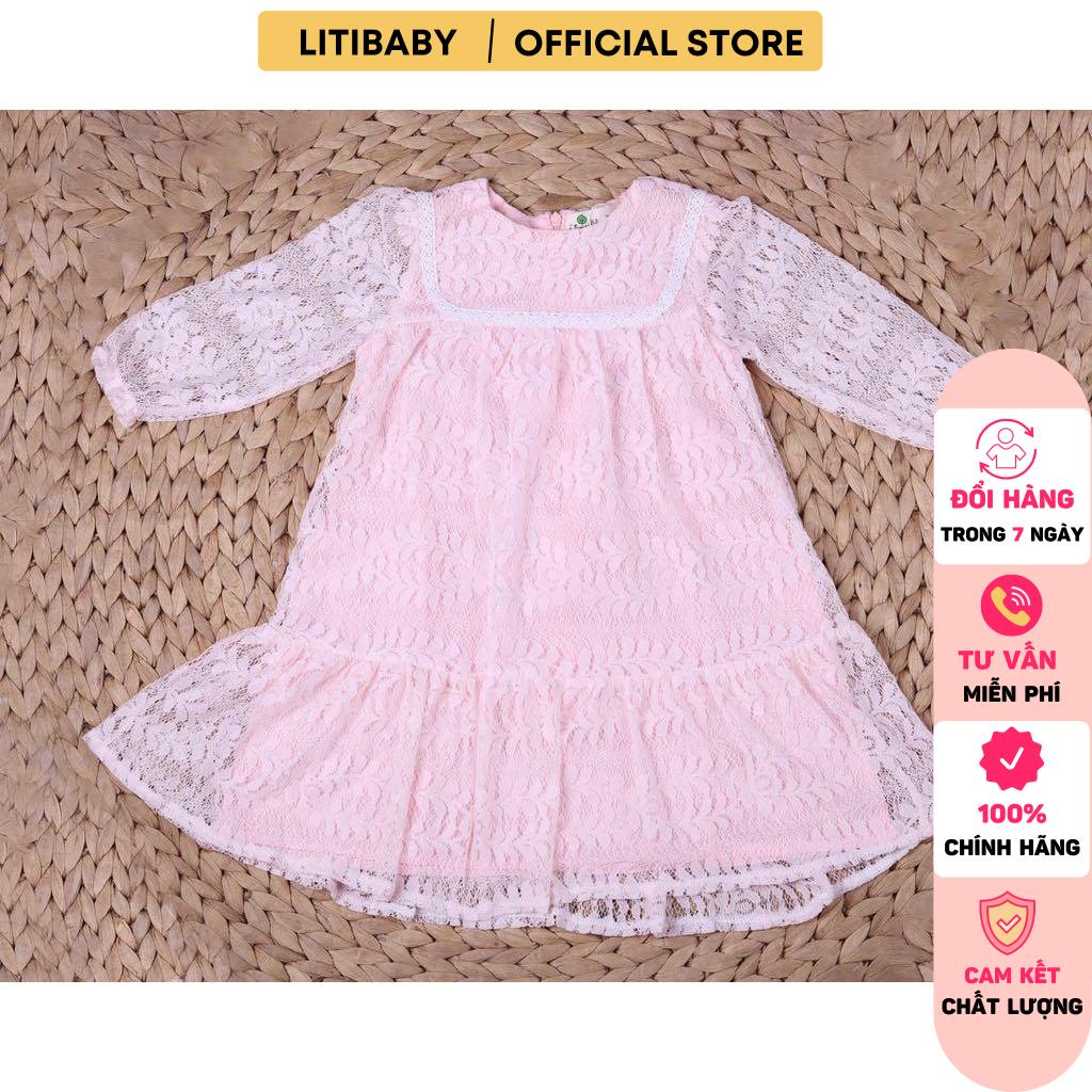 Váy ren viền ngực đỏ, hồng LITIBABY 2/7