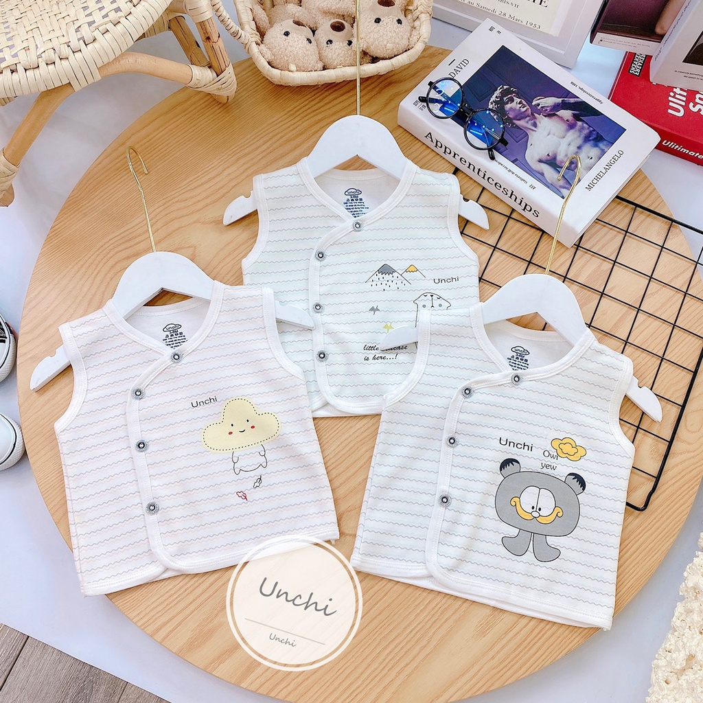 Áo gile cotton 1 lớp Unchi cho bé trai/ bé gái