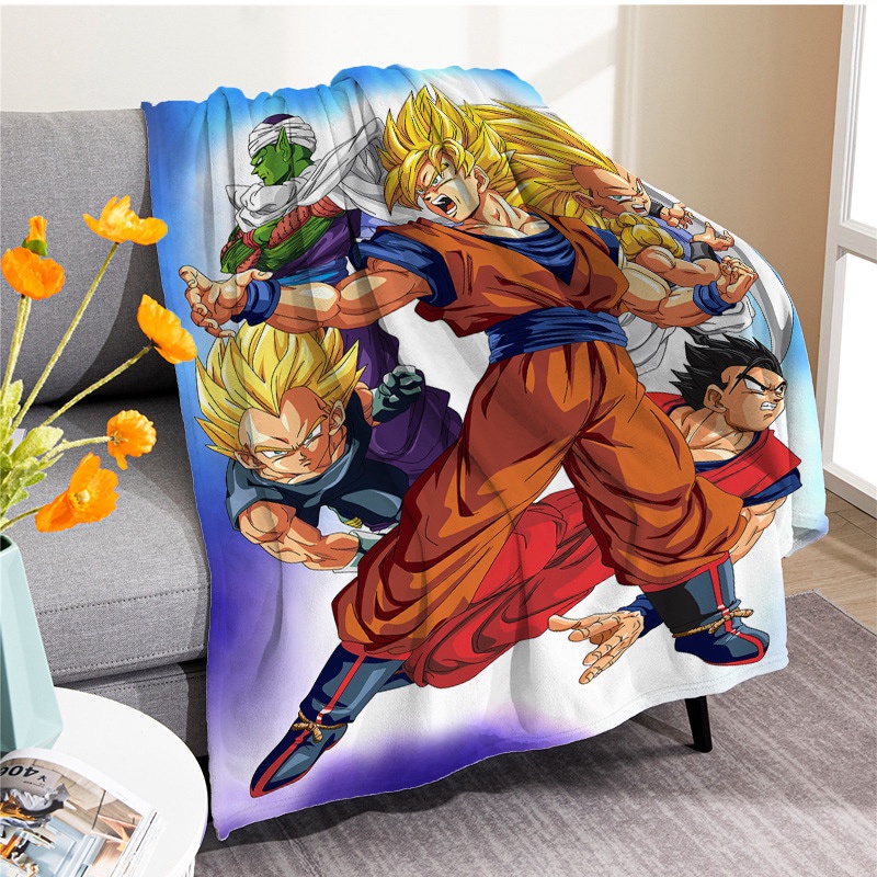 Chăn Lông Nhung Họa Tiết Hoạt Hình dragon Ball super Z falai Cho Bé
