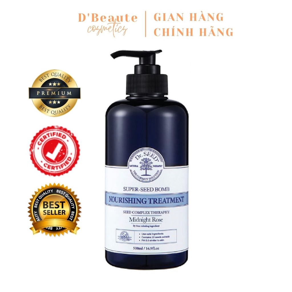 DẦU XẢ DƯỠNG DA ĐẦU DR.SEED SUPER-SEED BOMB NOURISHING TREATMENT 500ML - Hàn Quốc chính hãng