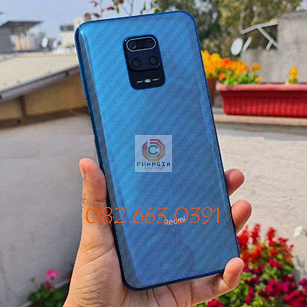 Miếng dán mặt lưng skin carbon Xiaomi Redmi Note 9s / note 9 pro / note 9 promax / xiaomi redmi note 9