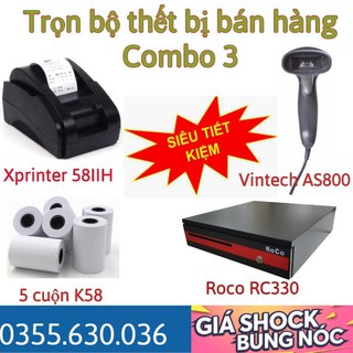 [Combo3] Trọn bộ thiết bị máy bán hàng dùng cho tạp hóa, siêu thị minimart