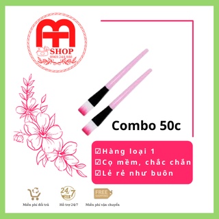Combo 50c cọ đắp mặt nạ cán hồng ⚡ hàng loại 1, đầu cọ mềm mịn, chắc chắn, bao đẹp⚡
