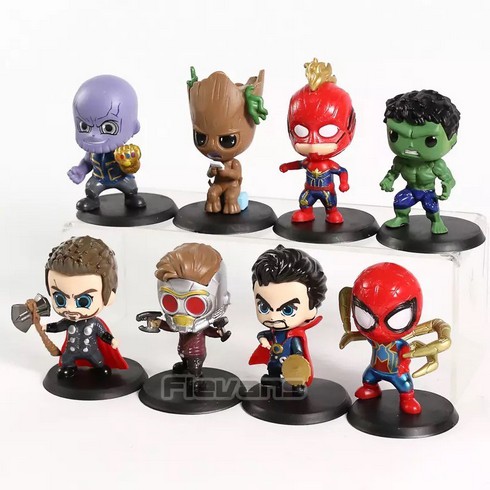 Mô Hình Nhân Vật Siêu Anh Hùng Avengers C0sbaby 8-10cm Chibi Thanos Groot Hulk Thor Spiderman