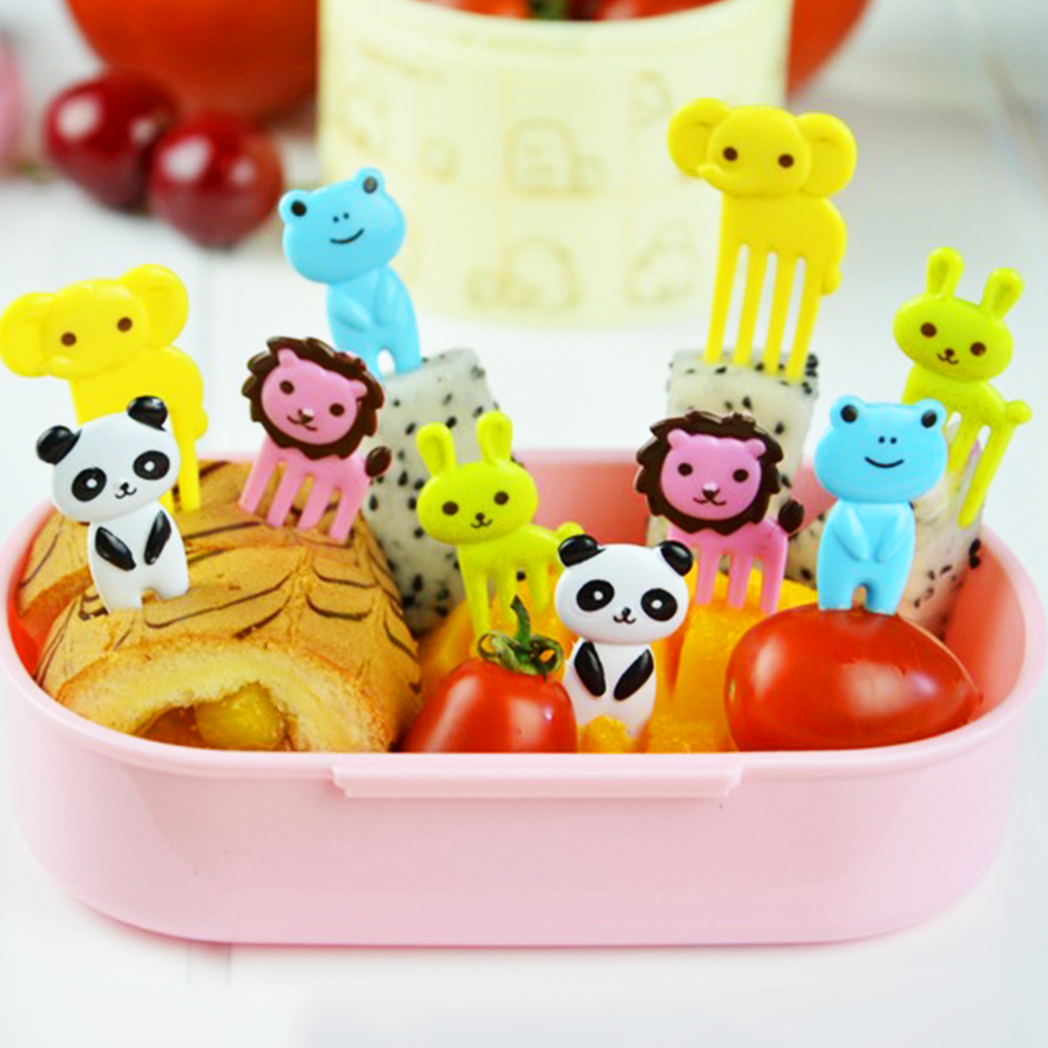 Set 10 Nĩa Ăn Trái Cây Tạo Hình Động Vật Dễ Thương