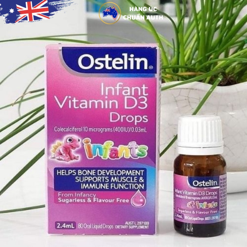 Ostelin Vitamin D3 Drops 2.4ml dạng giọt cho bé của Úc