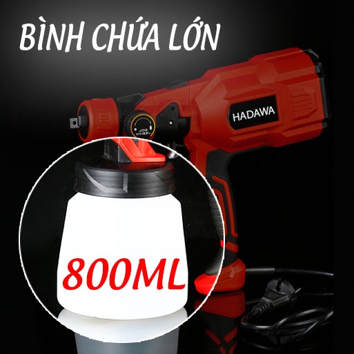 Súng Phun Sơn Cầm Tay HADAWA Công Suất 550W, Máy Phun Sơn HADAWA Nhật Bản, Bảo Hành 12 Tháng