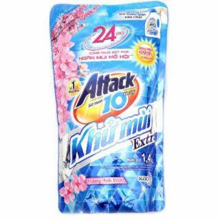túi Nước Giặt 1.4lit Attack Khử Mùi Hương Anh Đào