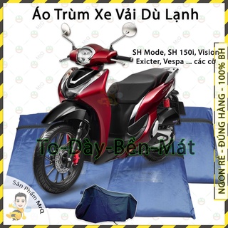 MrQ - Áo Trùm Bạt Phủ Trùm Xe Máy Che Mưa Nắng Loại Lớn Bình Dân Cao Cấp - Phủ Yên Xe Chống Nắng (Nhiều màu)
