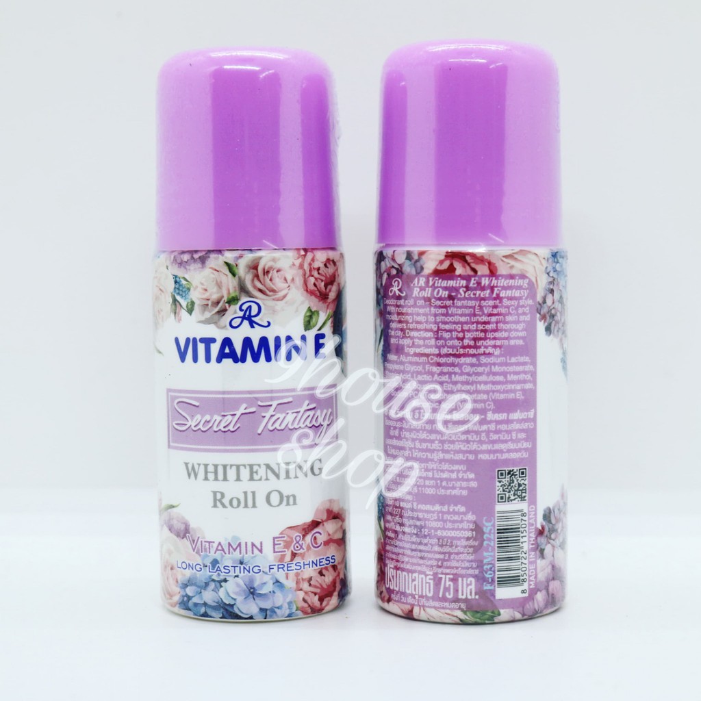 (HOA) 01 Lăn Khử Mùi Trắng Da Hương Nước Hoa AR Vitamin E Whitening Roll Thái Lan 75ml