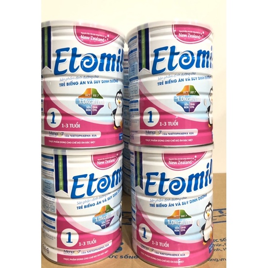 [TẶNG BỘ MỀN GỐI XINH XẮN] COMBO 4 LON ETOMIL LON 900G