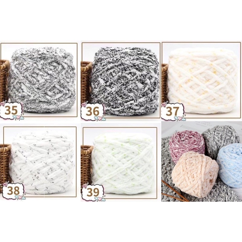 Len Nhung đũa màu chấm phẩy (cuộn 90gr)