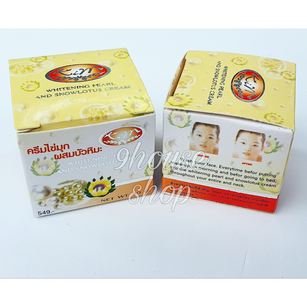 01 Hủ Kem Kim TRẮNG Whitening Pearl &amp; Snowlotus Cream Thái Lan 20gram (Bột Ngọc Trai &amp; Hoa Sen Tuyết)