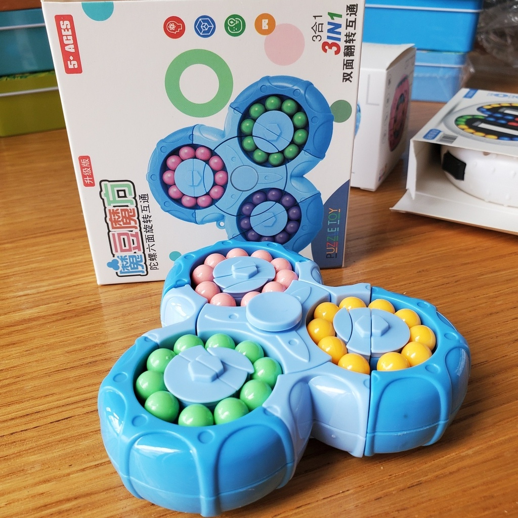 Rubik hạt đậu Phiên Bản Upgrade Rèn Luyện Trí Não, Rubic bi biến thể Puzzle HihiToyz hình bông hoa xoay 360 độ