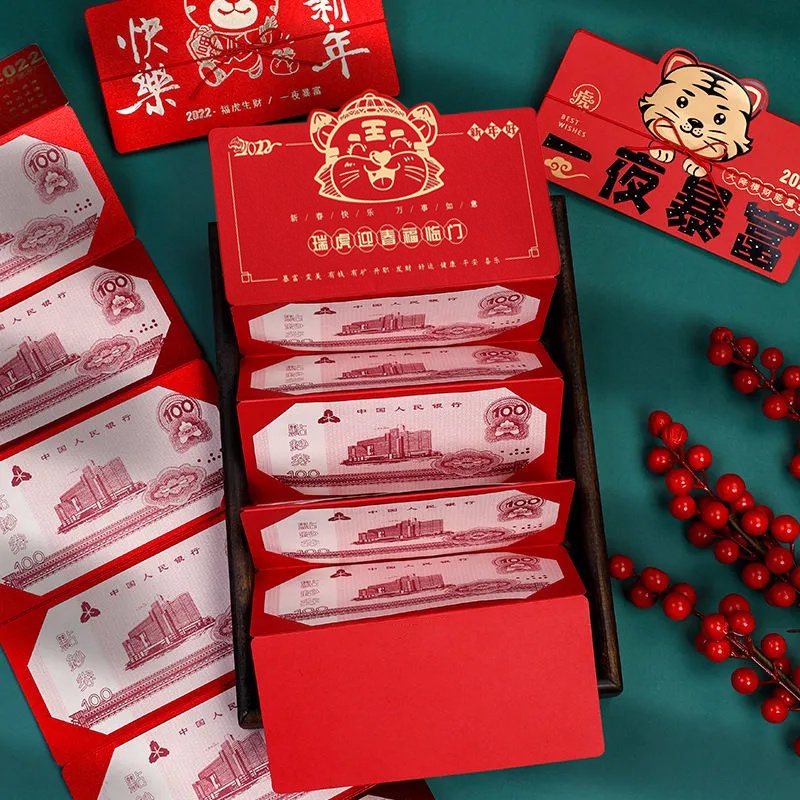 Phong bao lì xì nhiều lớp màu đỏ mừng năm mới