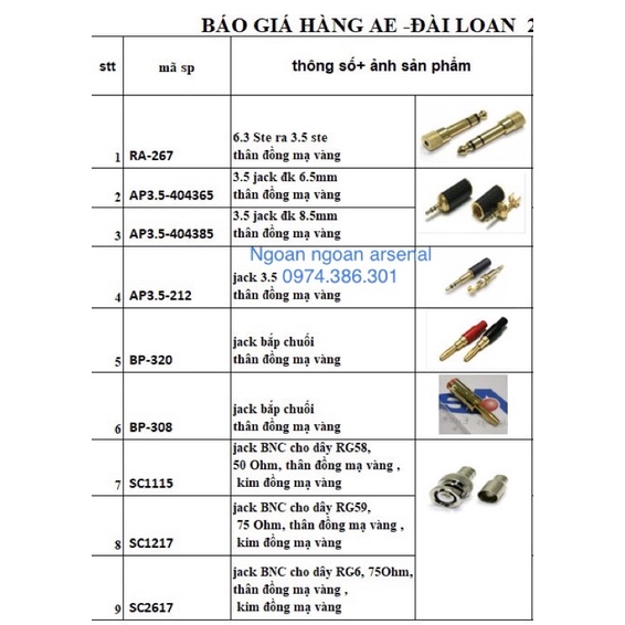 rắc Jack BNC SDI camera cao cấp nhập khẩu