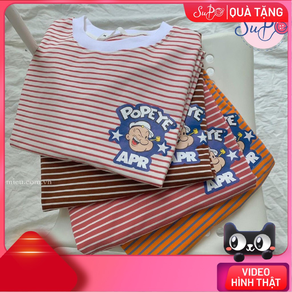Áo thun from rộng tay lỡ - SỌC IN POPEYE - Style UNISEX (ẢNH CHỤP THẬT 100%) -- [ Xưởng Sỉ Supo ]