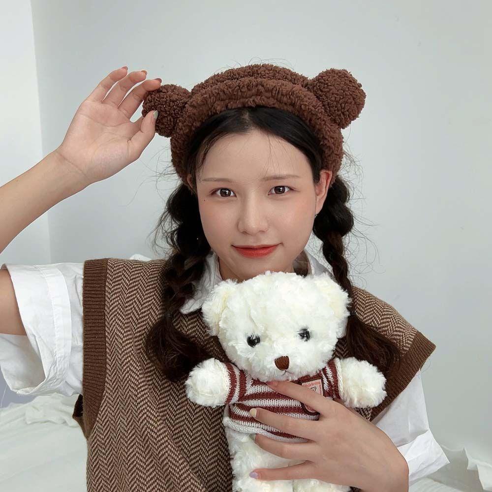 Băng Đô Cài Tóc Co Giãn Kiểu Tai Thỏ Hoạt Hình Bằng Vải Bông