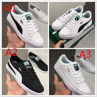 2020 Puma Basket Giày trượt ván cổ điển Đàn ông Phụ nữ Giày vải thông thường Trắng Đen 36-44