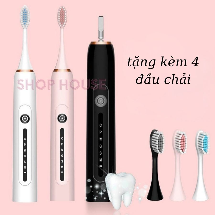 Bàn chải điện sonic x7 bản nâng cấp 6 chế độ chăm sóc răng hiệu quả, bàn chải đánh răng tự động - SONIC X7
