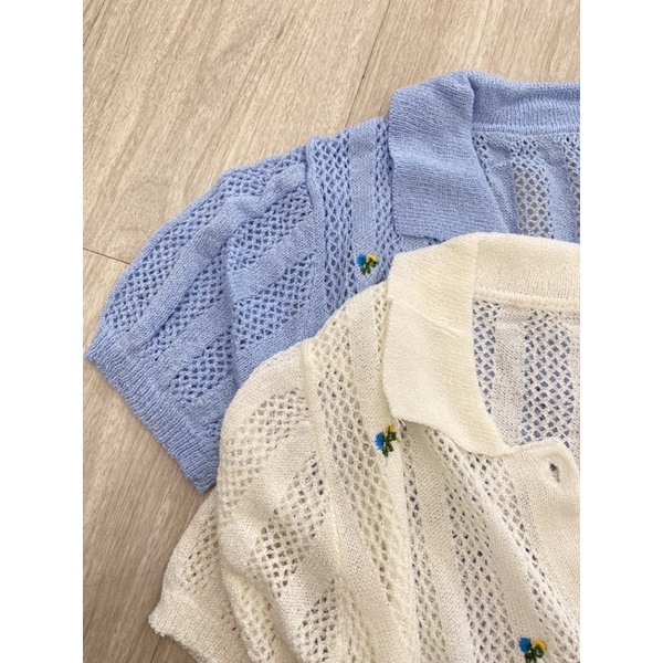 len hoa nhí xanh pastel - milk white